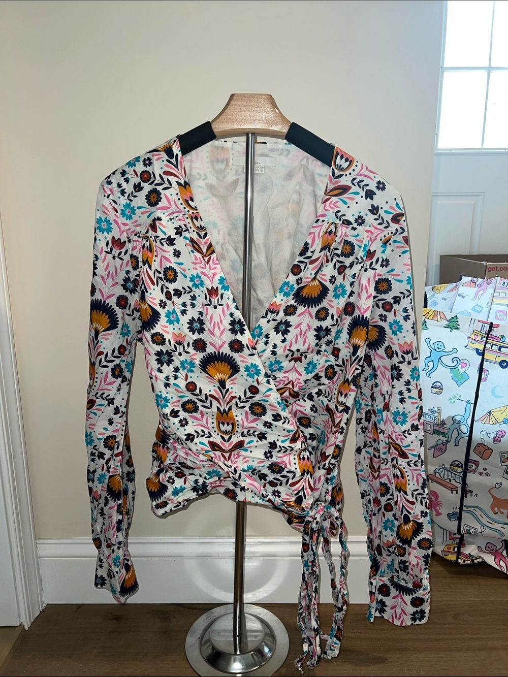 Boden Wrap Blouse Floral Womens 16